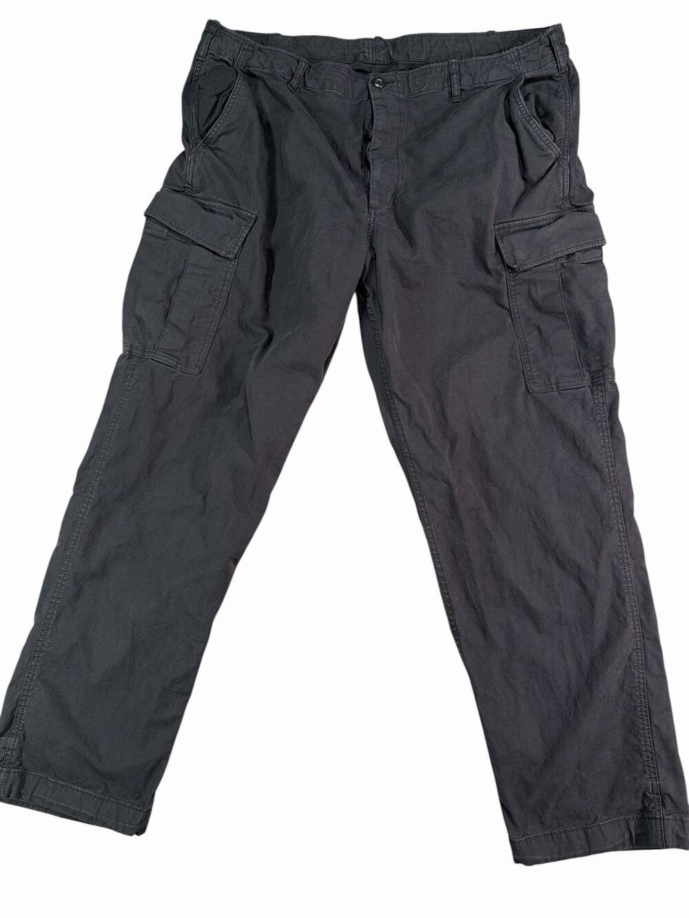 Uniqlo U Men’s Black Cotton Twill Cargo Pants XXL Relaxed Straight Pockets